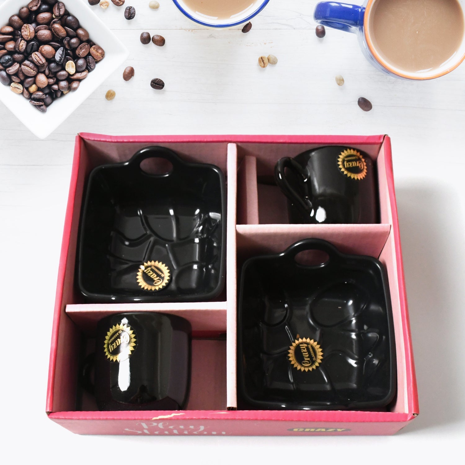 Play Station Ceramic Tea / cups / Mug Set With Handle Serving Bowl Milk Cup, Coffee Cup, Tea Cup, Breakfast Cup, Drinking Mug or Outdoor for Household, Gift for Birthday, Wedding Party (4 Pcs set) Play Station Ceramic Tea / cups / Mug Set With Handle Serving Bowl Milk Cup, Coffee Cup, Tea Cup, Breakfast Cup, Drinking Mug or Outdoor for Household, Gift for Birthday, Wedding Party (4 Pcs set)